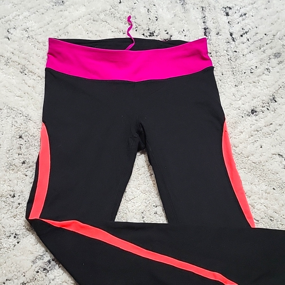 GAP Athletic Neon Accent Drawstring Adjustable Waist Leggings